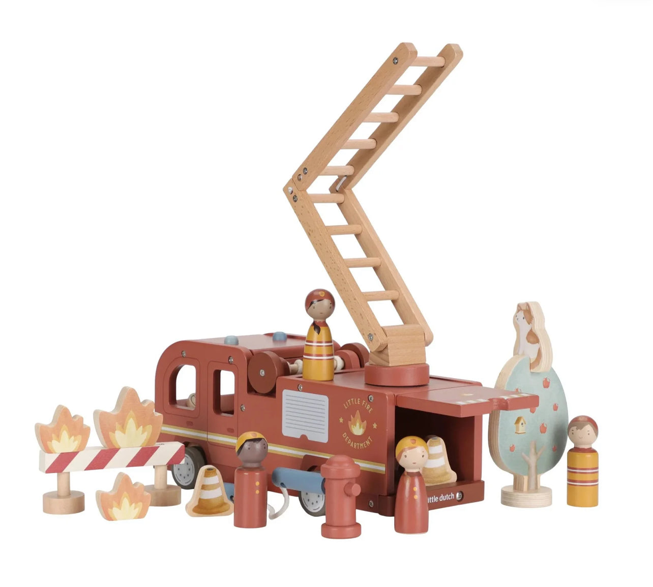 شاحنة اطفاء خشبية كبيرة