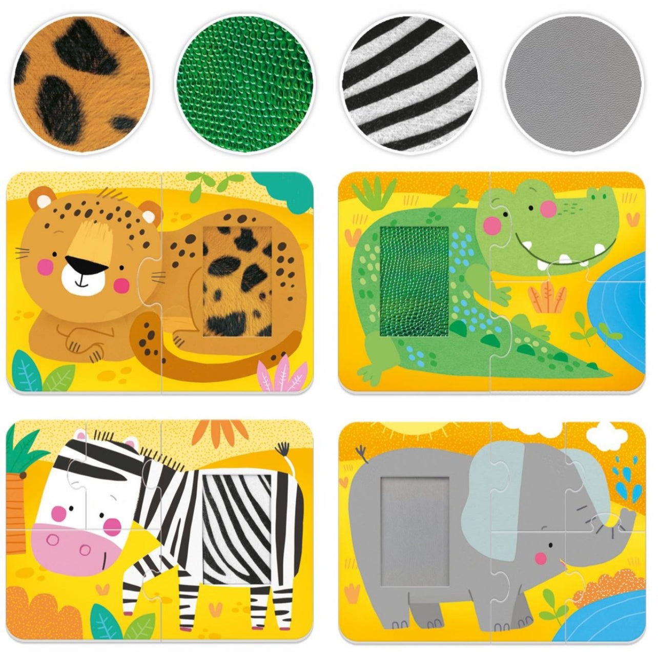 4 tactile بازل حيوانات الغابة