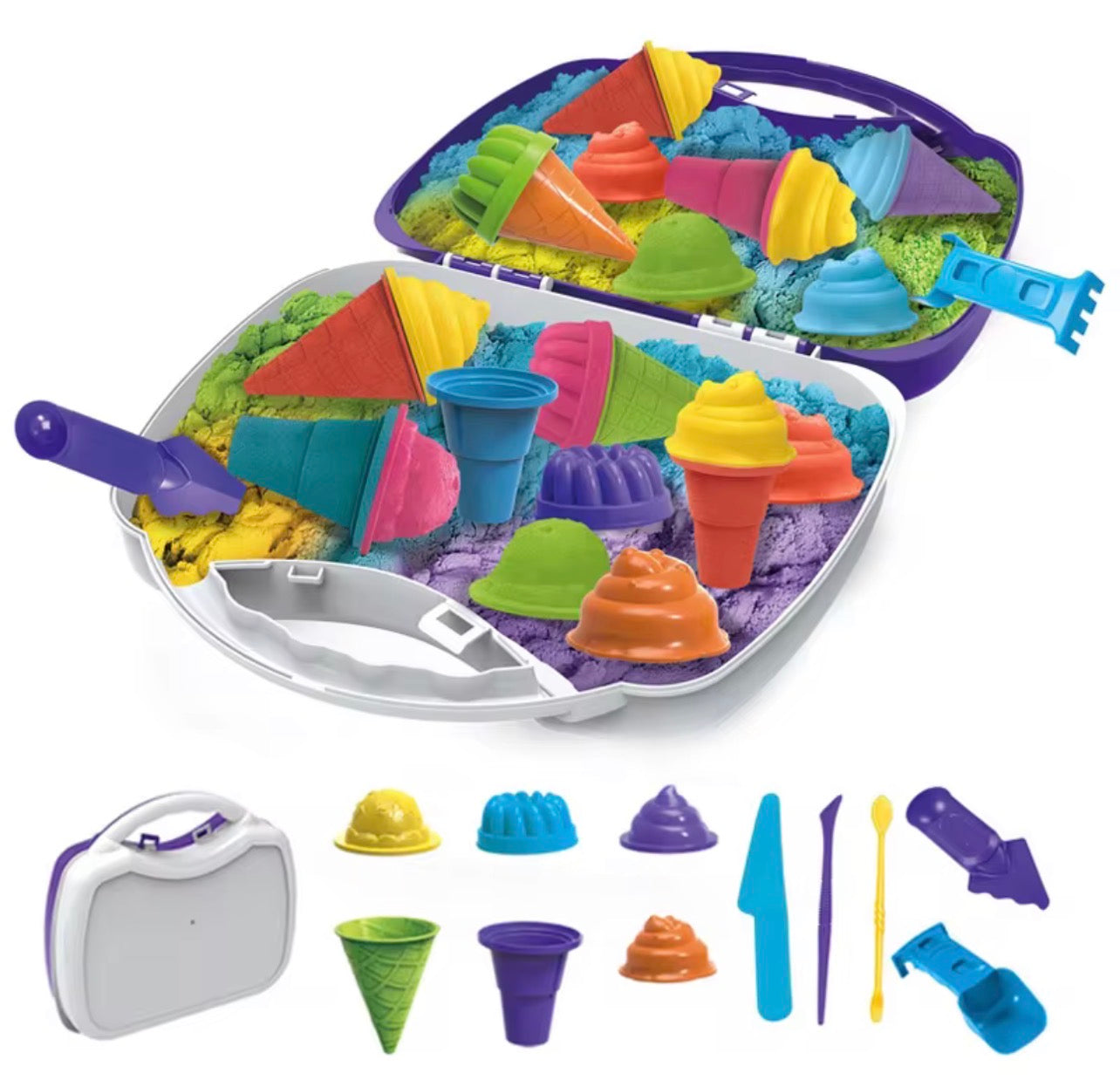 مجموعة رمل وقوالب ايس كريم