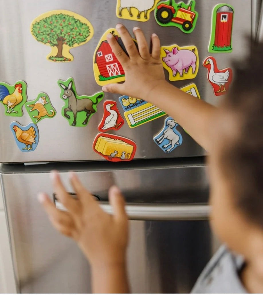 قطع خشبية مغناطيسية حيوانات المزرعة