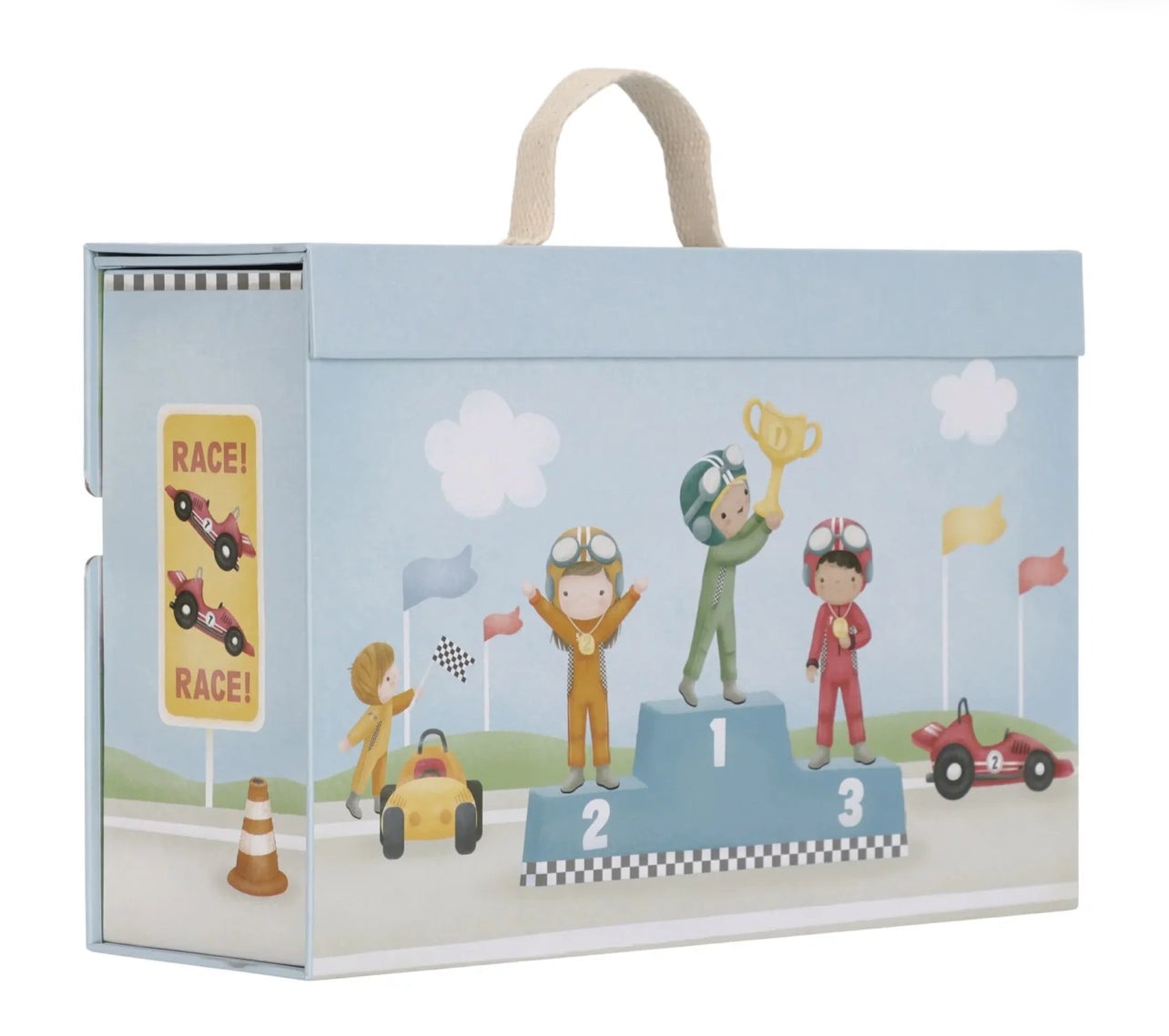 مضمار سباق خشبي في حقيبة