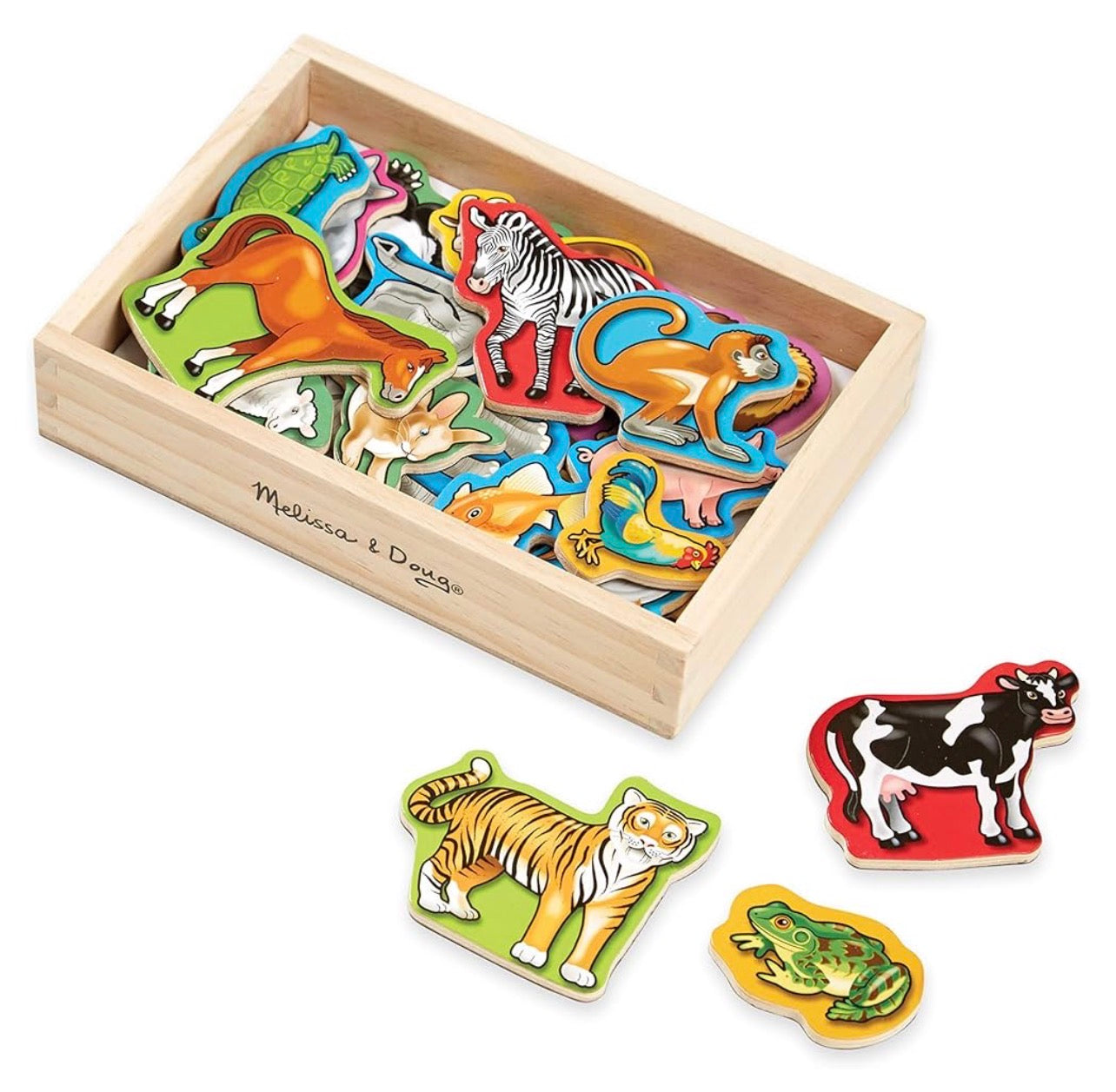 قطع خشبية مغناطيسية حيوانات