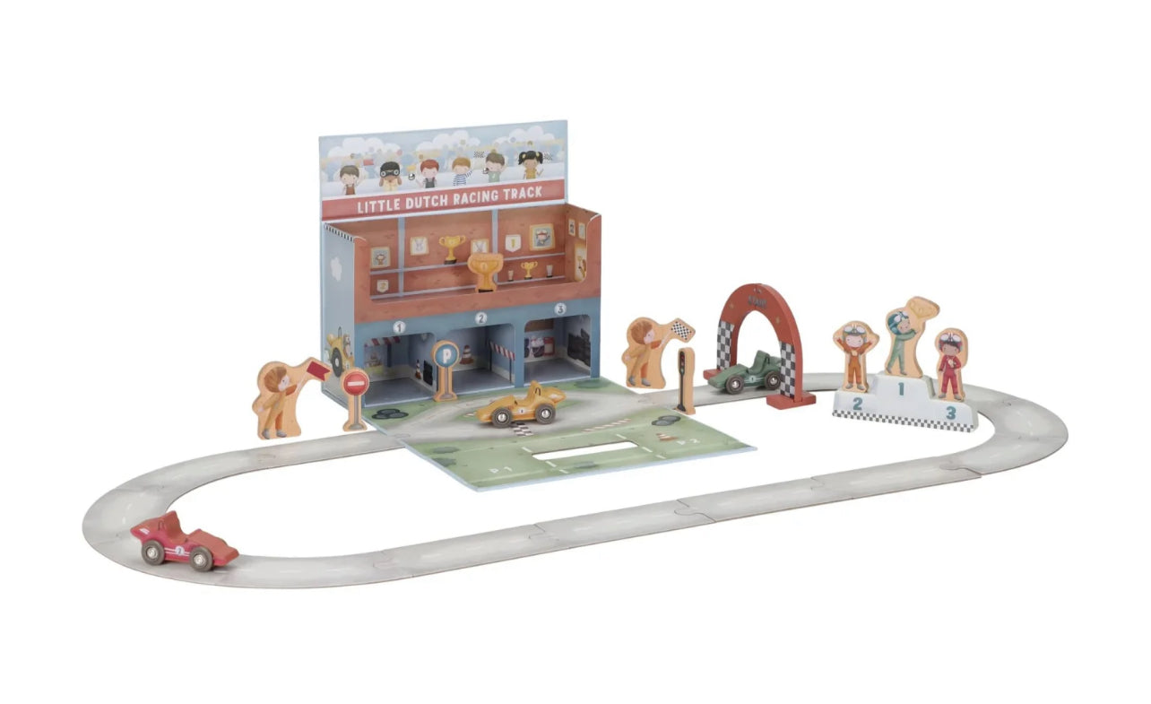 مضمار سباق خشبي في حقيبة