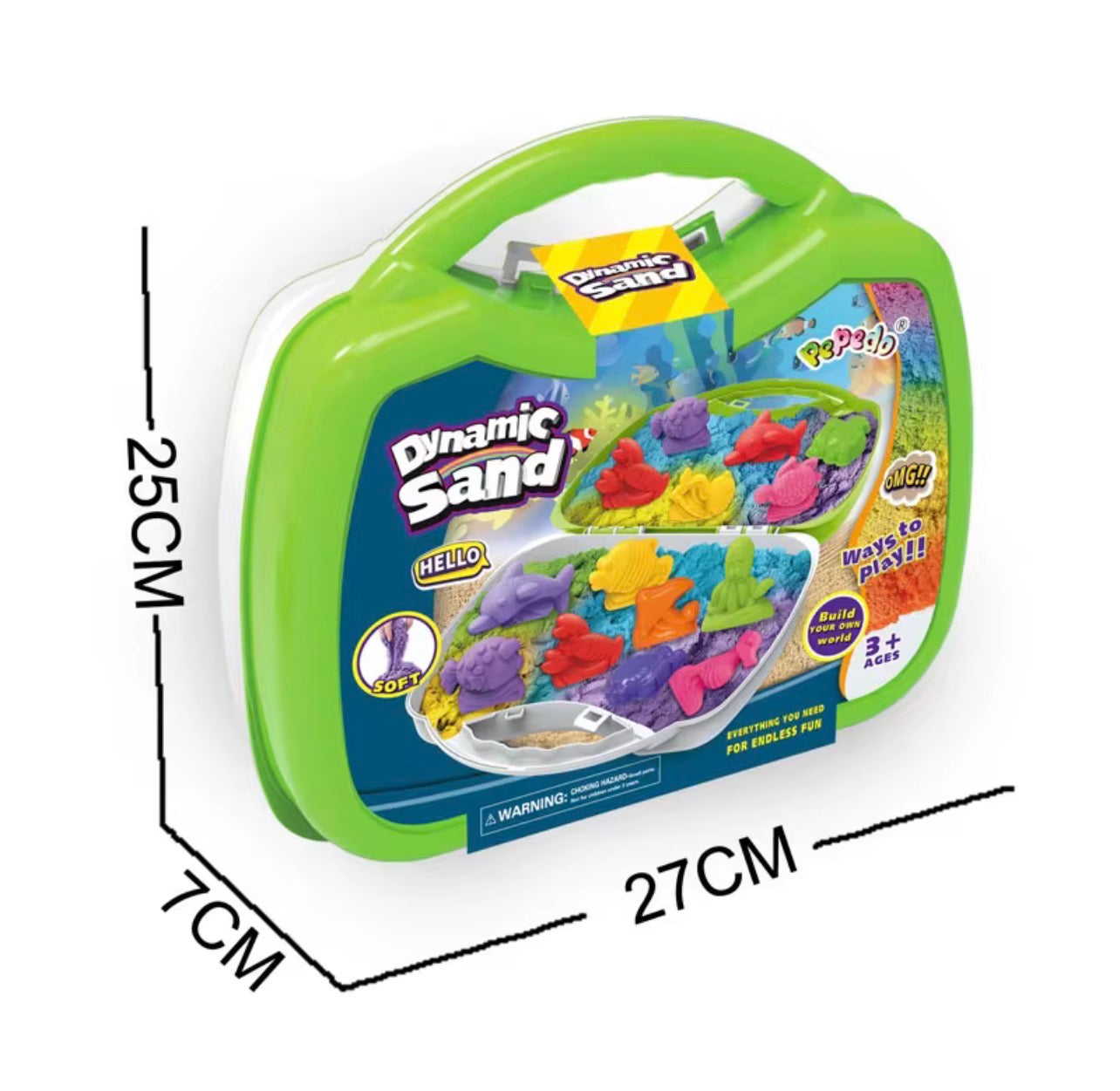 مجموعة رمل وقوالب حيوانات